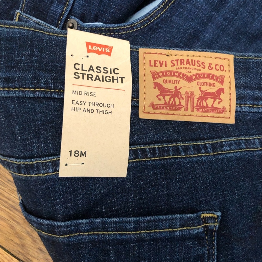 Levi's Classic Mid Rise Straight Leg Jeans Dark Wash NWT - Picture 5 of 6